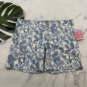 Kortni Jeane Mens Boardies Swim Trunks Size 36 New Blue Green Tropical Unlined